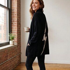 NWT Skull Cashmere Odin 100% Cashmere Lightning Bolt Cardigan Black Size M $426